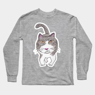 Fun Cranky Cat Friend Doodle Long Sleeve T-Shirt